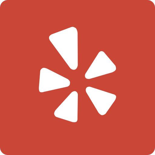 Yelp logo made up of five triangles nearly forming an circle.